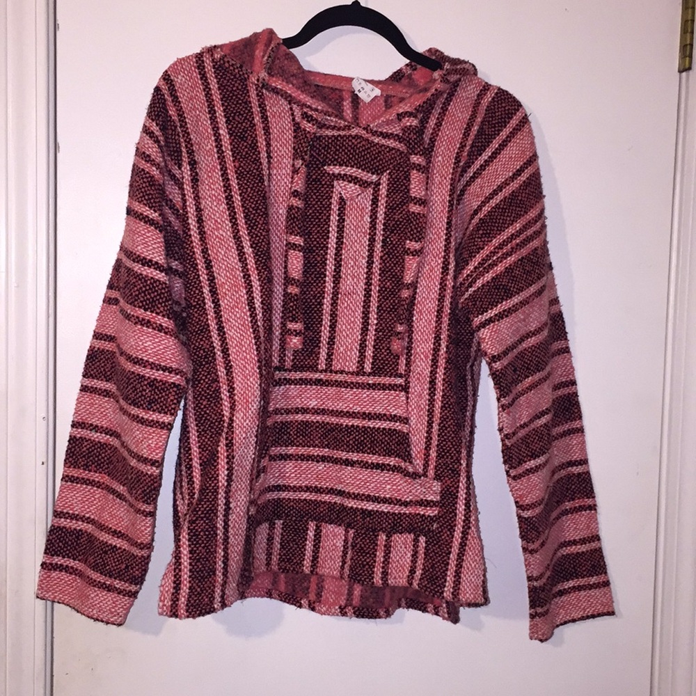 Pink and Black Baja Sweater